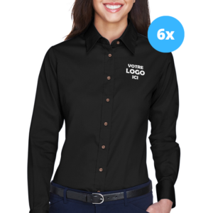 6 Chemises Harriton manches longues pour femme