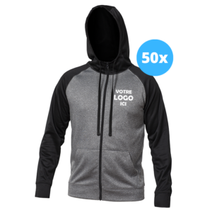 50 Coton Ouatés zip en polyester (Dryfit)