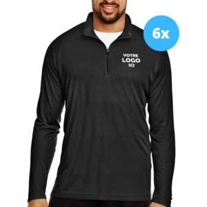 6 Chandails 1/4 Zip Team 365 Pour homme